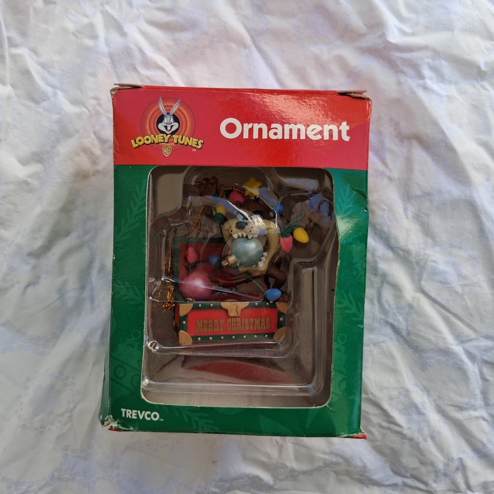 Looney Tunes Tasmanian Devil Christmas Ornament Trevco Taz Merry Christmas Boxed